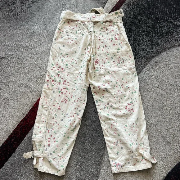 Free People Belted Painter Print Baggy Pants - Picture 7 of 7